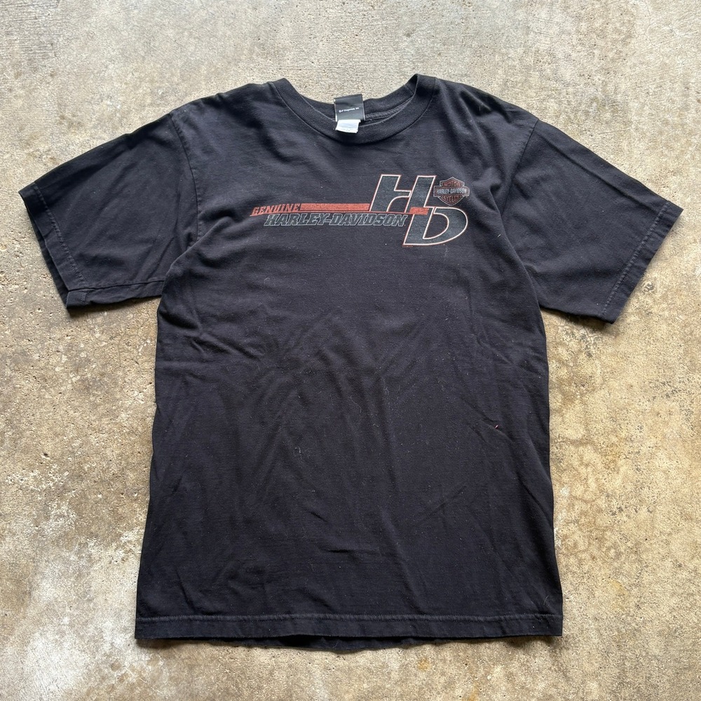 Genuine‎ Harley Davidson Columbus IN T Shirt Mens Large Black Short Sleeve